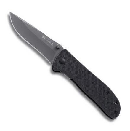 CRKT 6450K Drifter Gray Ti-Nitride 2.875" Liner Lock Black G10 Scales - Columbia River Knife & Tool - DROP POINT