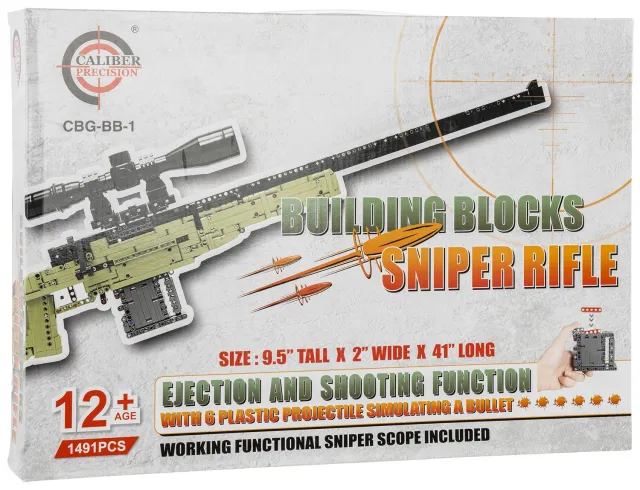 Caliber Gourmet CGBBB1 Sniper Building Blocks Black/Green Plastic 41" Long 1491 Pieces - CAMP for sale at TheGunDock
