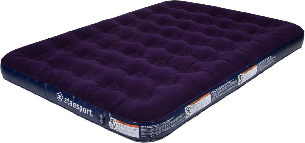 S/SPORT 382-100 Double Air Bed 75x54x9 In Heavy PVC Flocked