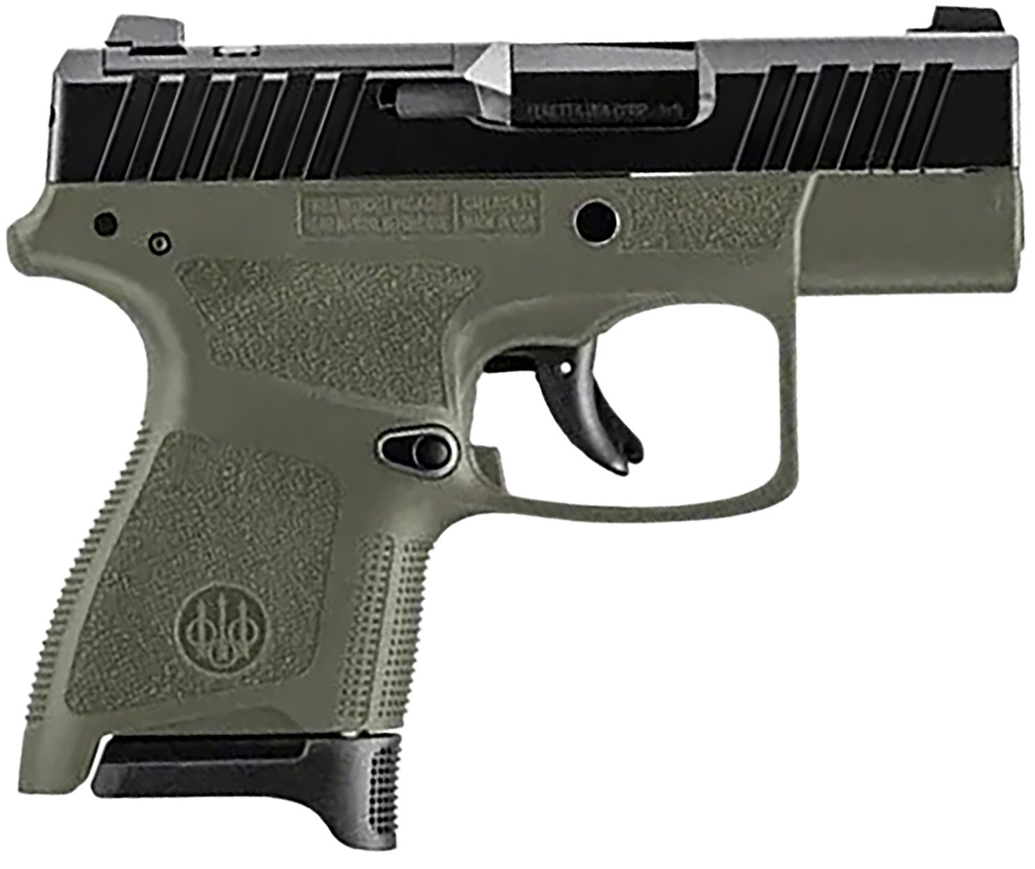 Beretta JAXN9278A1 APX A1 Carry 9mm Luger 8+1 3" Blued Steel Barrel, Black Optic Ready/Serrated Slide, OD Green Frame, Grips - Beretta - 9mm