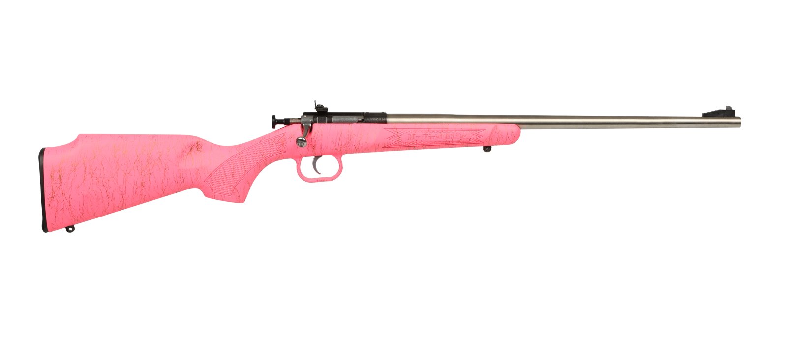 Keystone KSA2441 Crickett 22 LR 16.125" Stainless Rifle Pink/Gold Stock - Keystone Sporting Arms - 22 LR