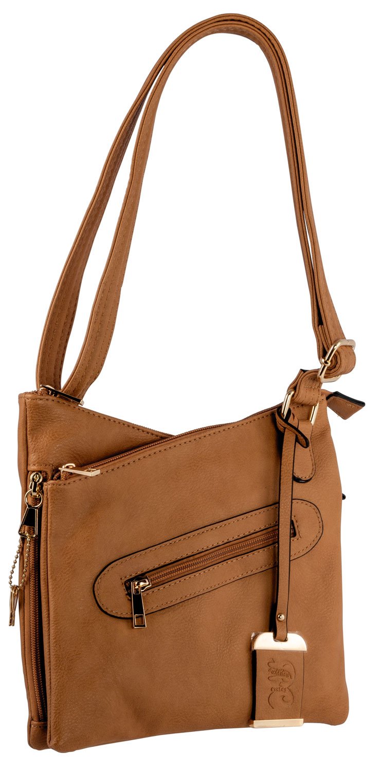 Bulldog BDP032 Cross Body Purse Tan Leather Universal Holster 9.5 in - Bulldog - TAN