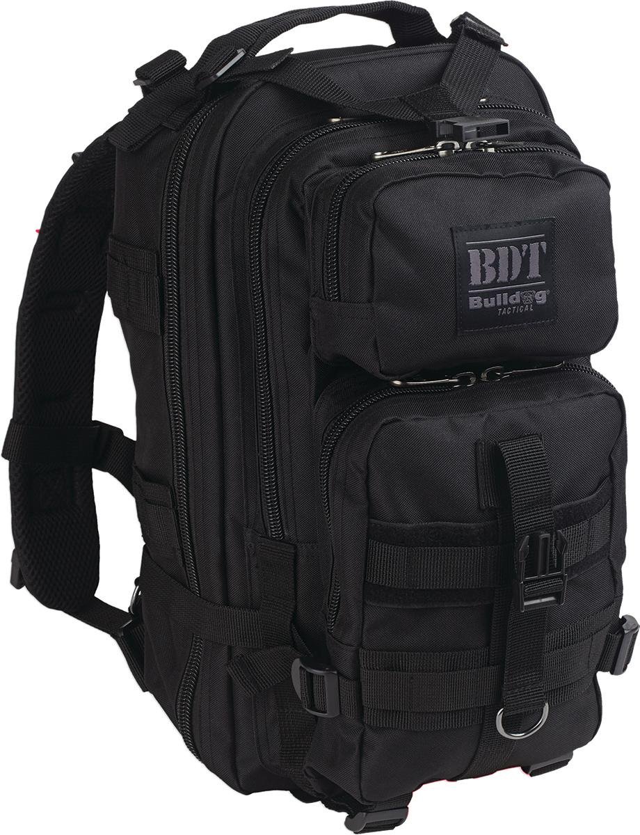Bulldog BDT410B Compact Tactical Backpack in Black - Dual Main & Accessory Compartments, Hydration Bladder Space, Molle & Alice Ready, 18x10x10 - Bulldog