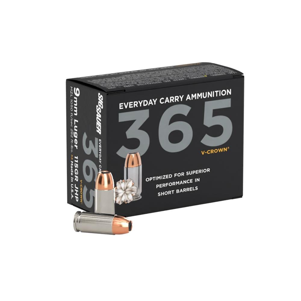 Sig Sauer Elite Defense 365 9mm Luger 115gr V-Crown Jacketed Hollow Point (VJHP) - Sig Sauer - V CROWN JACKETED HOLLOW POINT