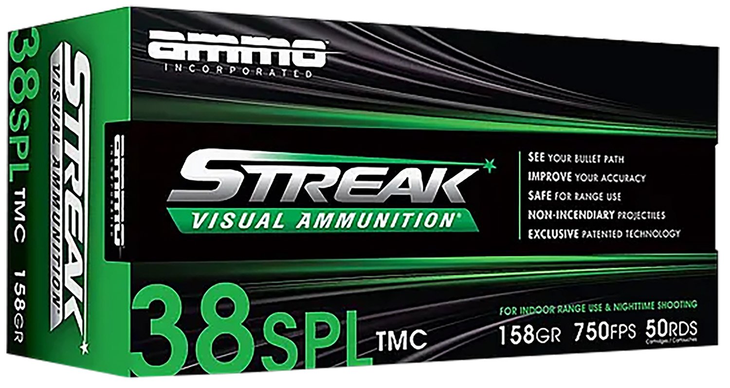 Ammo Inc 38158TMCSTRKGRN50 Streak Visual (GREEN) 38Special 158gr Total ... - Ammo Inc. - .38 SPECIAL