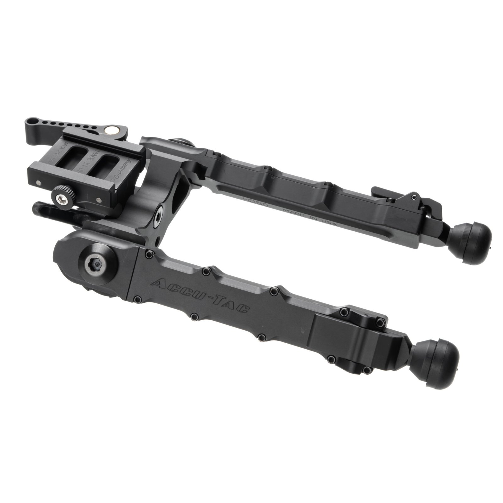 Accu-Tac HD-50 LR Bipod HD50ASQD 7"-10" Arca Spec QD Alloy Flat Black - Accu-Tac