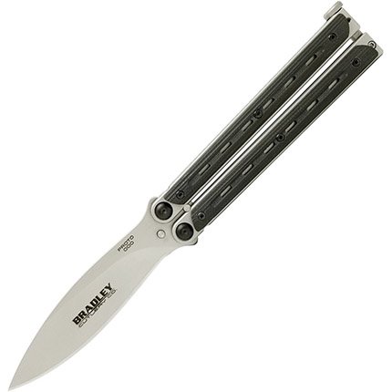 Bear Kimura Butterfly 3.75" Leaf Plain Black Bear Ops Bradley Cutlery Co. K