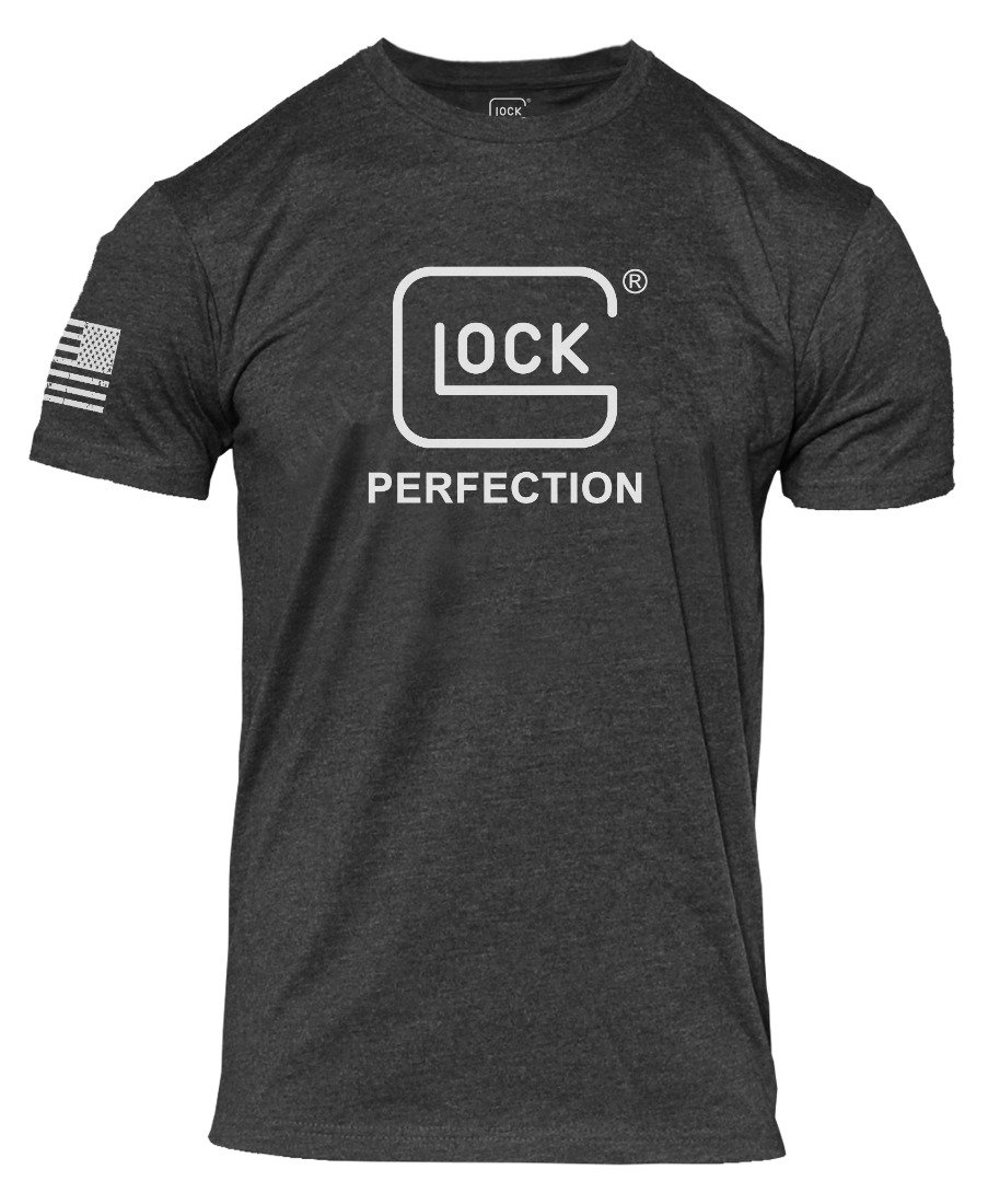 Glock Perfection Tee 2XL Charcoal Short-Sleeve Logo Cotton