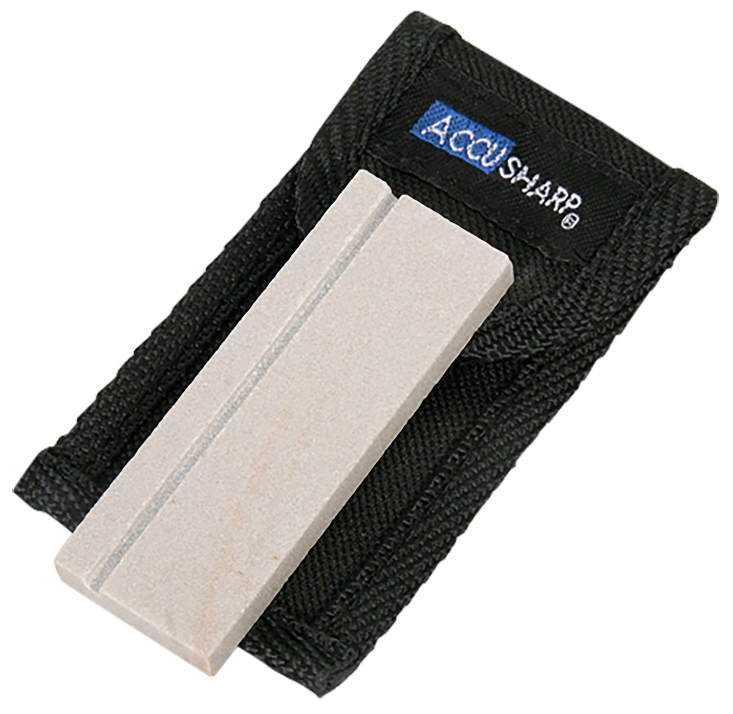 AccuSharp Pocket Stone Natural Arkansas Sharpener White Belt Carry Pouch - FPI