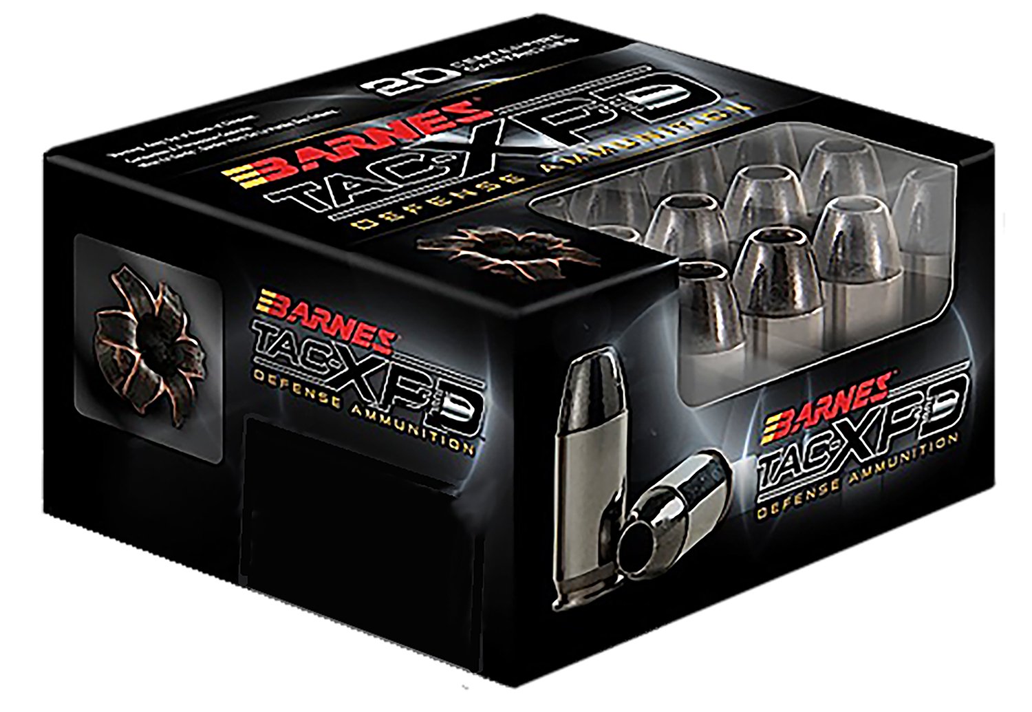 Barnes 21552 TAC-XPD .380 ACP 80 Grain 20 Rounds Nickel Plated Brass - Barnes Bullets - TAC-XP