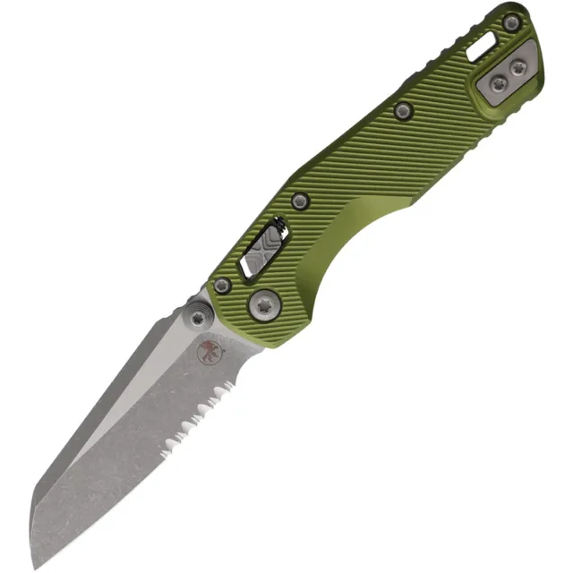 Microtech MSI Mini 210M-11APFLOD 3.19 In Wharncliffe Part Serrated OD Green