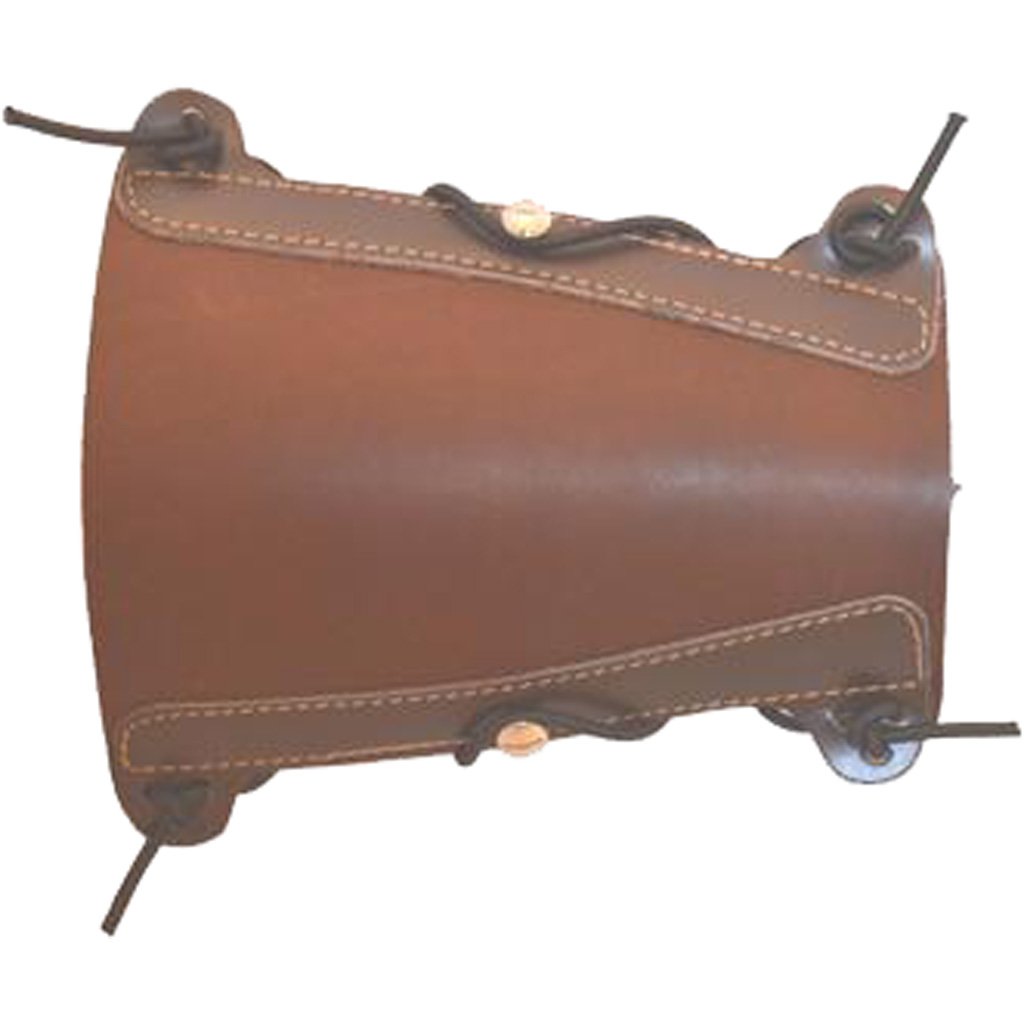 Bateman Traditional Leather Armguard Brown w/ Elastic Straps - Caliber None, Shell Length None