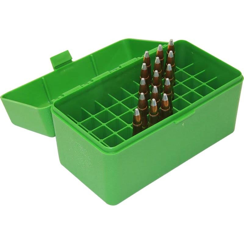 MTM Ammunition Box 50 Round Flip-Top 223 204 Ruger 6x47 Green RS-50-10 - MTM Case-Gard - AMMO BOX