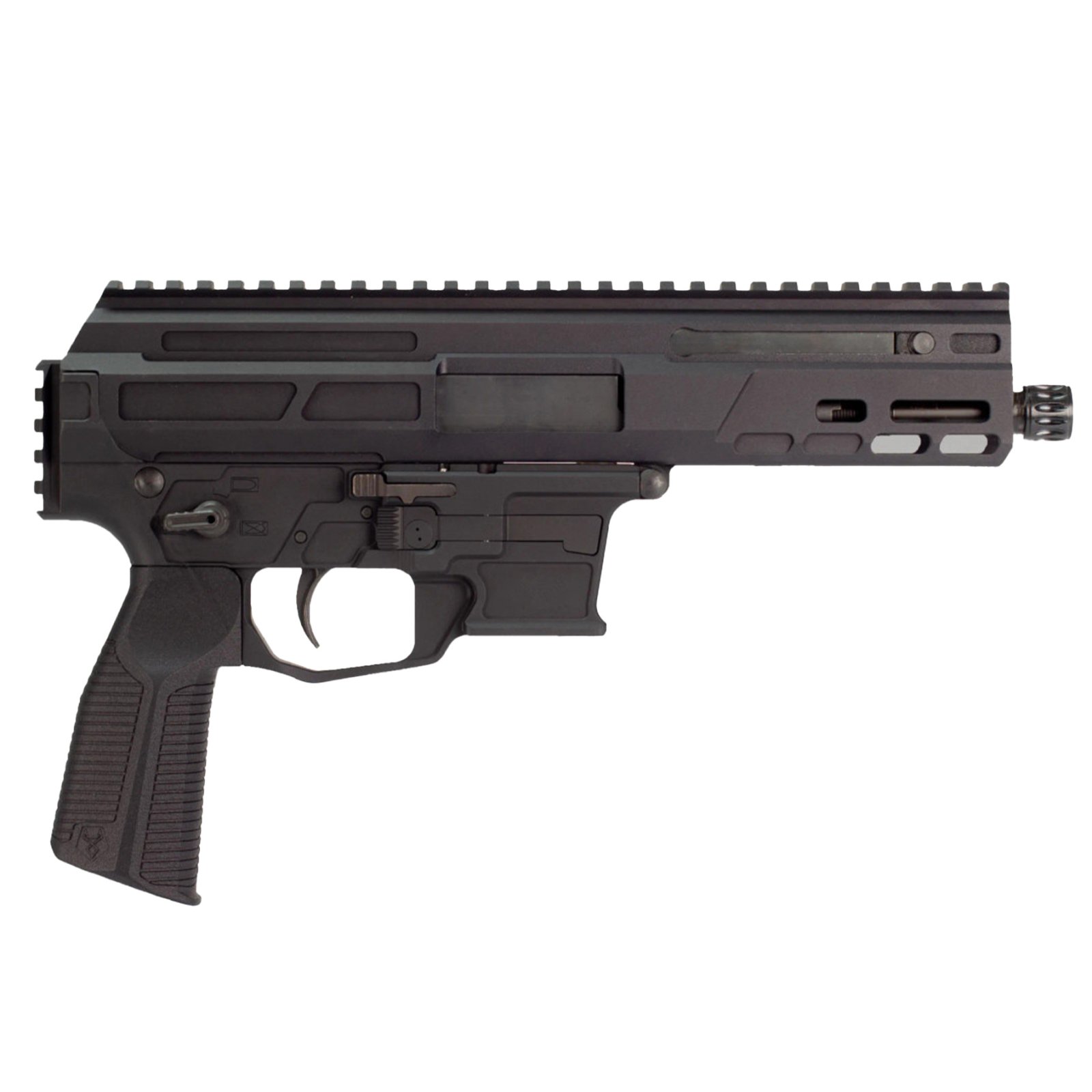 MATADOR MAT9-K 9MM 5" 33RD BLK Roller Delayed 9mm Bufferless Pistol, Last Round Bolt Hold Open Ambi Mag Release, Non-Reciprocating Charging Handle and Safety Selector Billet Aluminum, Brace Ready 1913 Pic Rail, Glock Mag Compatible - MATADOR