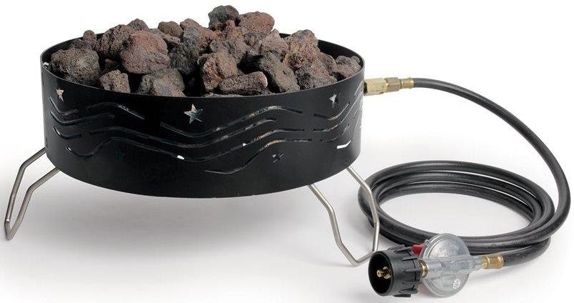 CAMCO Portable Propane Campfire with 8' Hose & Regulator, 14.5 In Tray