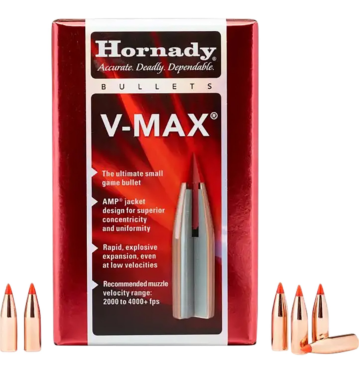 Hornady 22261 V-Max 22 Cal .224 50gr Bullets 100ct - Hornady Manufacturing Company - 22 Caliber