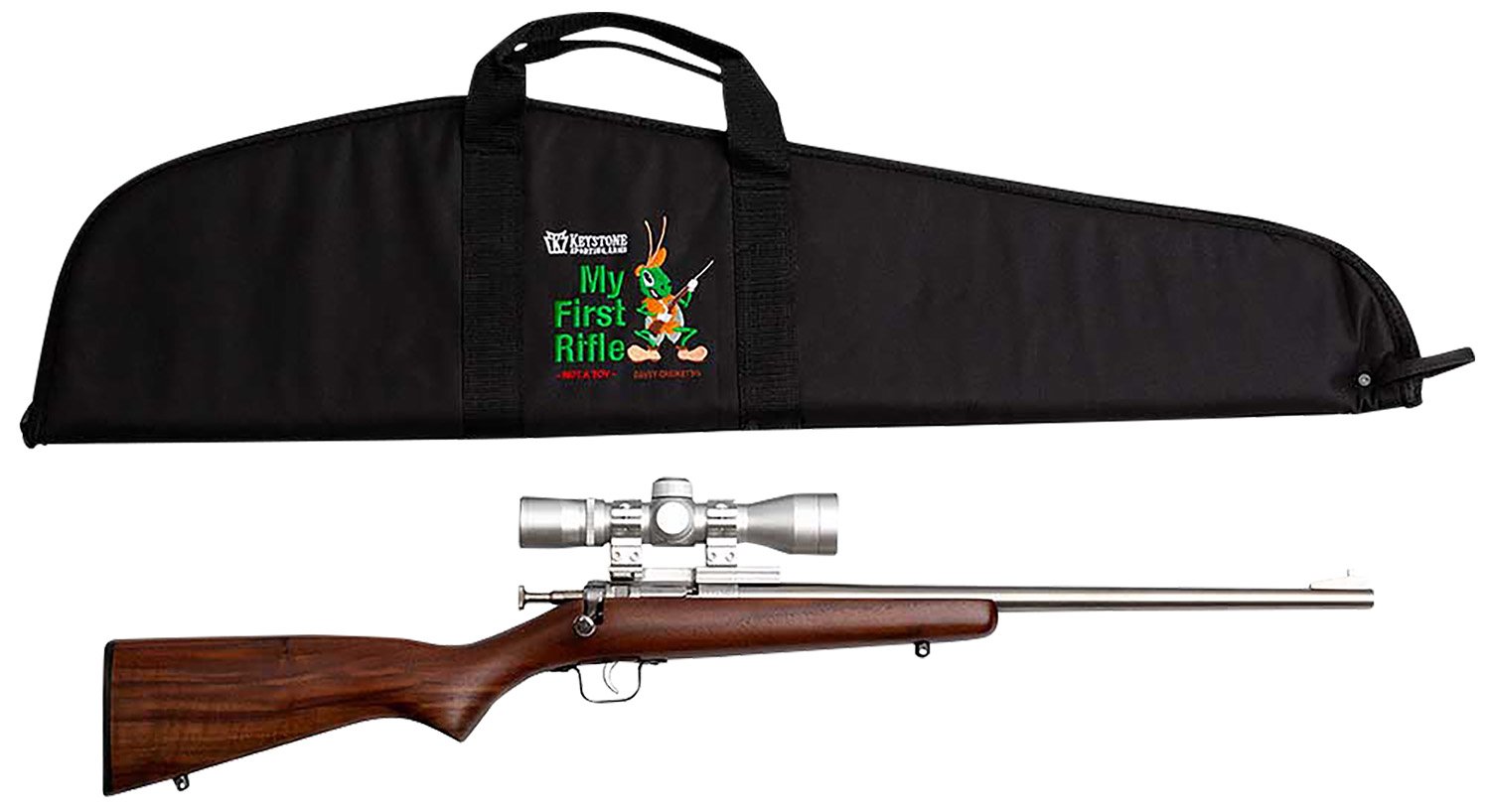 Crickett KSA2238BSC My First Rifle 22 S/L/LR 16" Walnut Stock Scope - Crickett - 22 S/L/LR