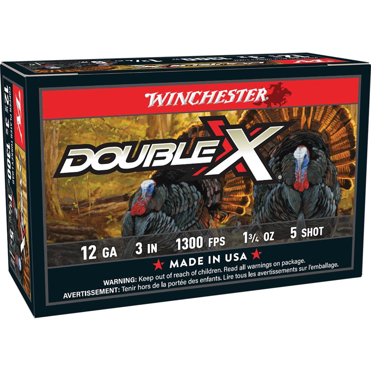 Winchester Ammo STH1235 Double X High Velocity Turkey 12 Gauge 3" 1 3/4 oz 1300 fps 5 Shot 10 Bx/10 Cs - Winchester - LEAD