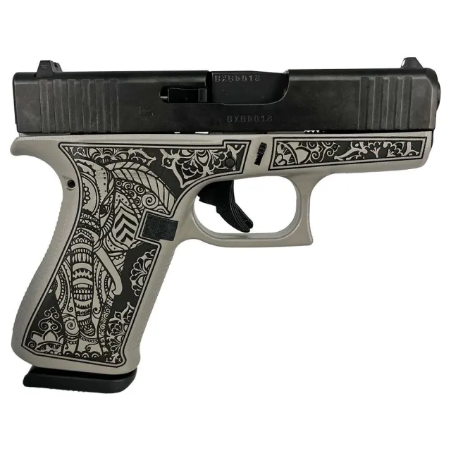 Glock PX4350201 43x 9mm Gray Steel Elephant Engraved 3.4" Barrel 10-Rd - Glock - 9mm Luger for sale at TheGunDock