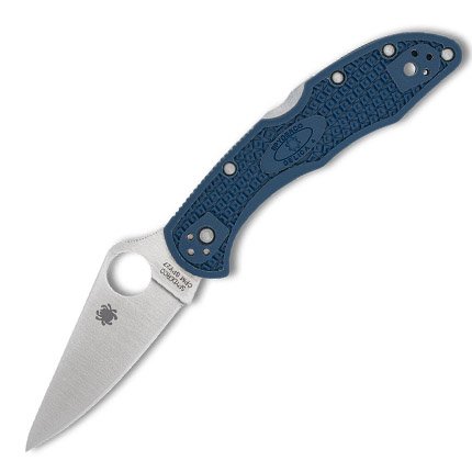 Spyderco C11PCBL Delica 4 SPY27 Satin 2.9" Blade Cobalt Blue Handle - Spyderco