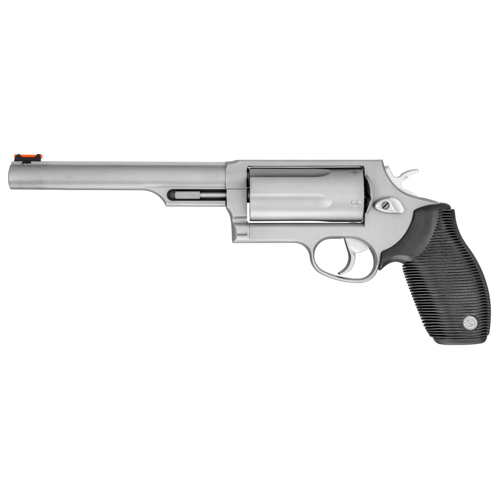 Buy Taurus 2-441069MAG Judge Magnum Revolver, Stainless Steel, 6.5" Barrel, 5rd Capacity, 410/45 Colt Caliber, Ribber Grip, Fiber Optic Sight online