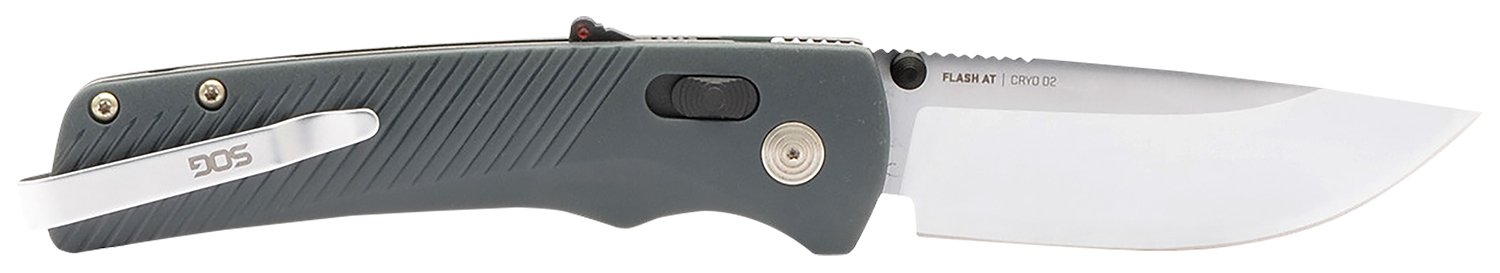S.O.G SOG11181141 Flash AT EDC 3.45" Folding Plain Satin Cryo D2 Steel - SOG