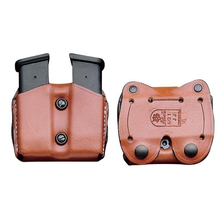 DeSantis A01TJJJZ0 Double Mag Pouch Tan Leather OWB for Glock 17/19/23/22