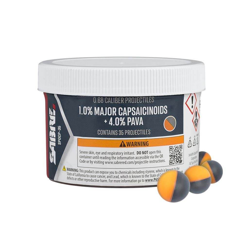 Sabre SPOCP-35 Red Pepper Projectiles 35ct, 60ft Range, Max Strength