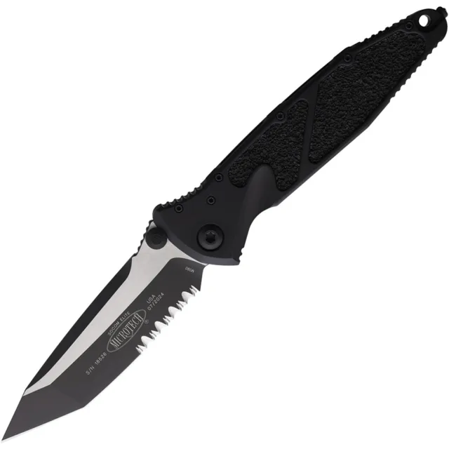 Microtech Socom Elite 161-2T 3.98 In Black Partial Serrated Alum Handle