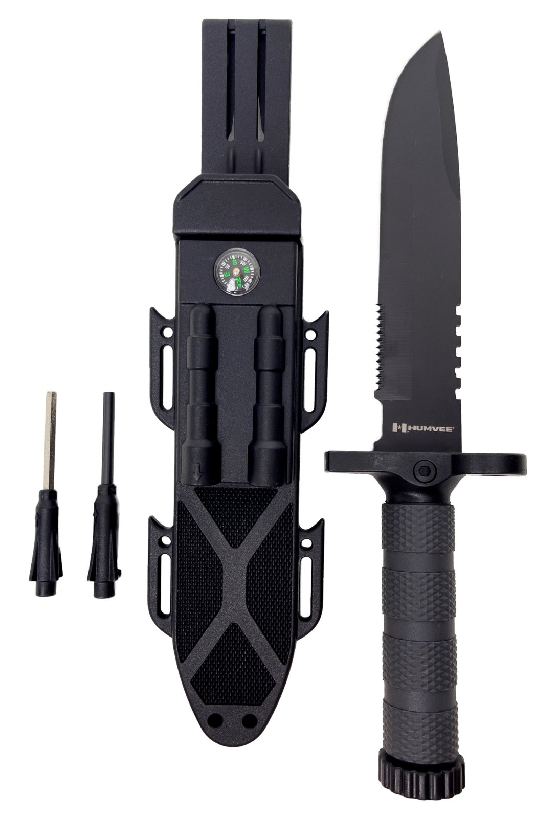 Humvee HMVKFXB02 Survival Knife 7.5" Black Stainless Steel Blade