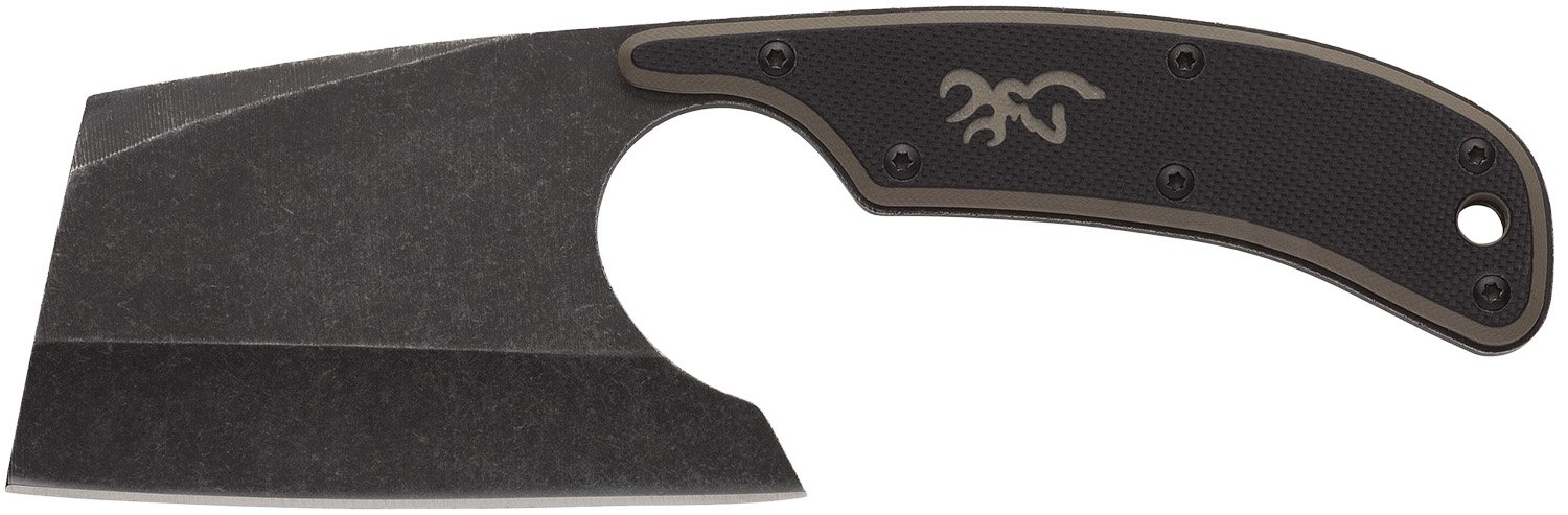 Browning Cutoff Camp 3220322 2.50 in 9Cr14MoV SS Full Tang Cleaver Black Ta