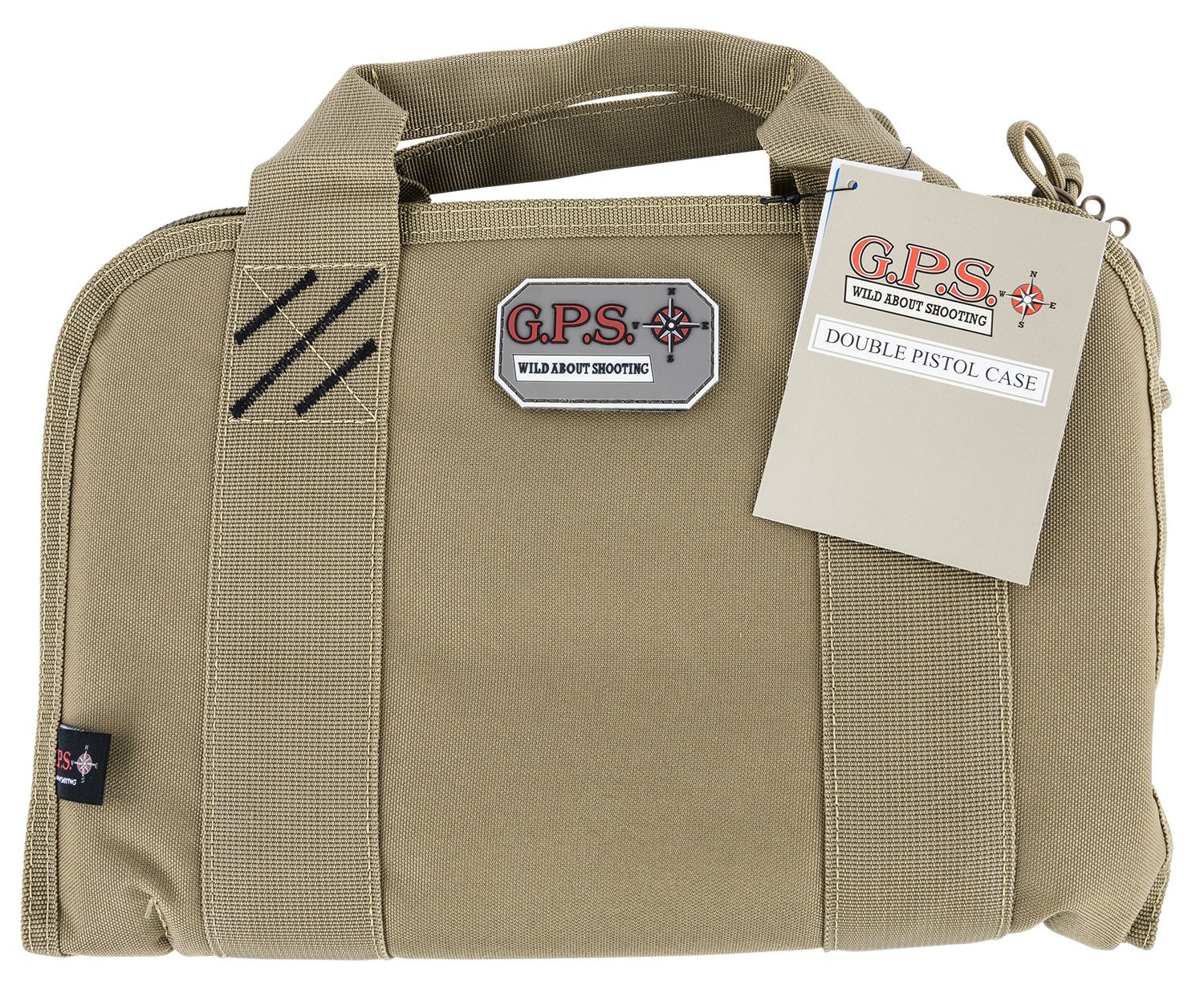 GPS 1308PCT Double Pistol Case Tan Nylon w/ Visual ID Storage System - GPS - TAN