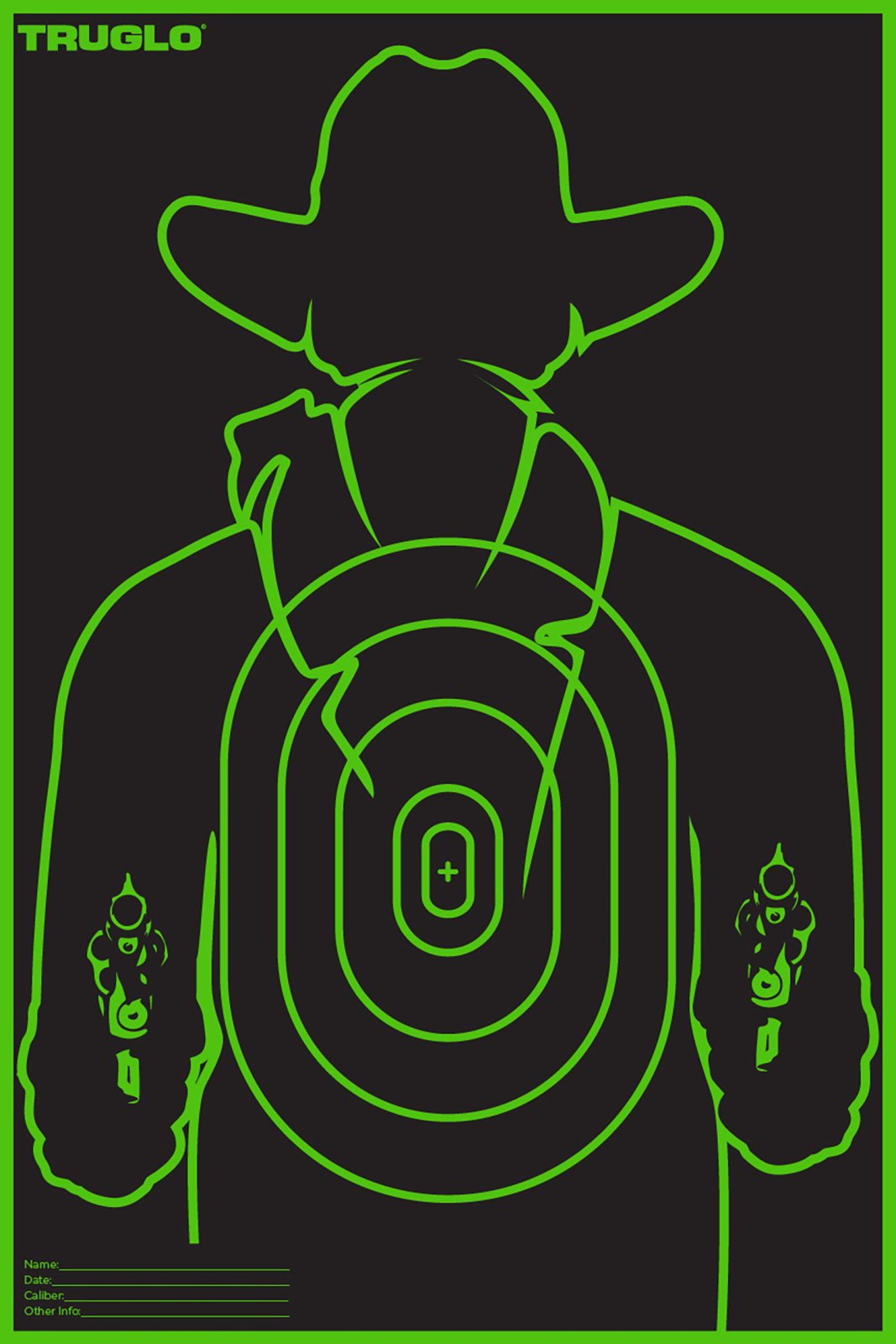 TruGlo TG16A12B Tru-See Gunslinger Targets 12"x18" 12-Pack Black/Green
