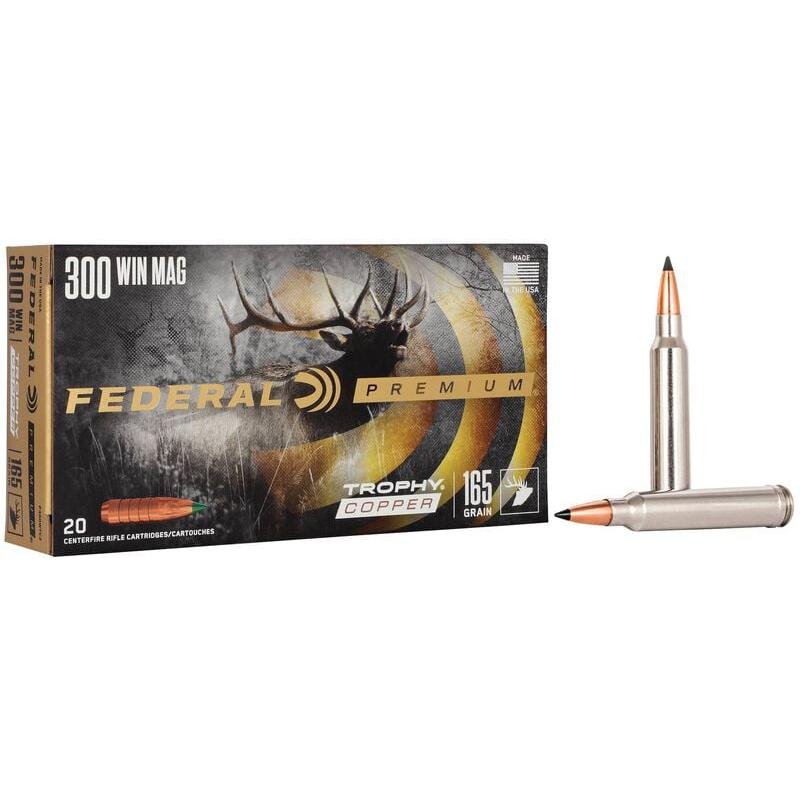 Federal Premium Hunting 300 Win Mag 165 gr Trophy Copper Ammo - 20rd Box - Federal Premium Ammunition - TROPHY COPPER