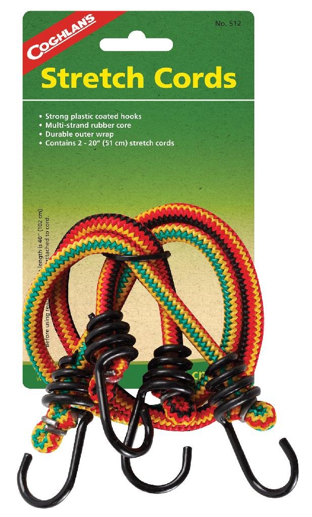 Coghlan's 20ft Stretch Cord 2-Pack Plastic Coated Hooks Model 2412