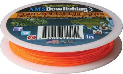 AMS Bowfishing Replacement Line Orange #200 25 Yards L20-25-ORG