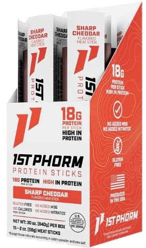 1ST PHORM PROTEIN BEEF STICKS SHARP CHEDDAR 15 - 1ST PHORM