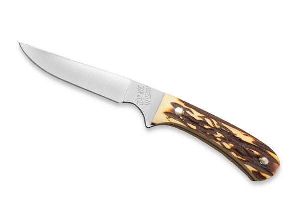 Bear & Son 751 6.5" Stag Handle Knife with Leather Sheath