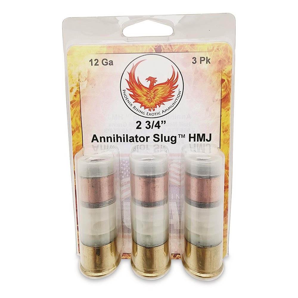 Phoenix Rising Annihilator Slug Shotshell 12ga 2-3/4 485gr Slug 1540 fps 3/ct