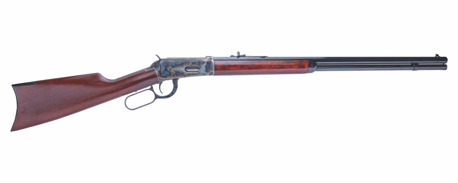 Cimarron CA213 1873 Short Deluxe 38 Special/357 Mag 10+1 20" Blued Octagon Barrel, Color Case Hardened Receiver, Walnut Pistol Grip