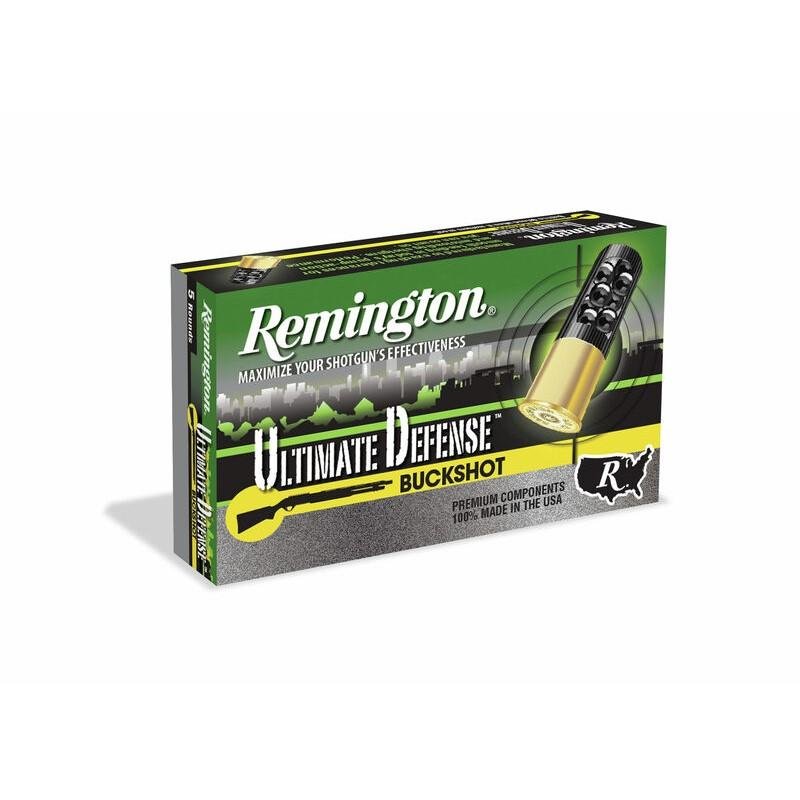 Remington Ammunition 20681 Ultimate Defense Buckshot 20 Gauge 2.75" 3 Buck Shot 5 Per Box/ 20 Cs