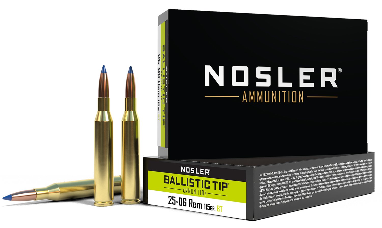 Nosler 40071 25-06 Remington 115 Grain Ballistic Tip 20 Rounds Box - Nosler - SPITZER BALLISTIC TIP