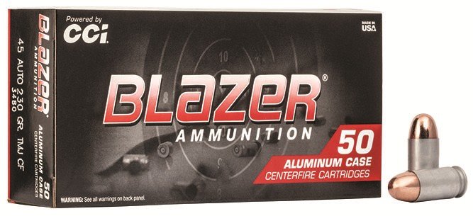 CCI 3480 Blazer Clean Fire Ammo 45 ACP 230gr TMJ 50rd Box