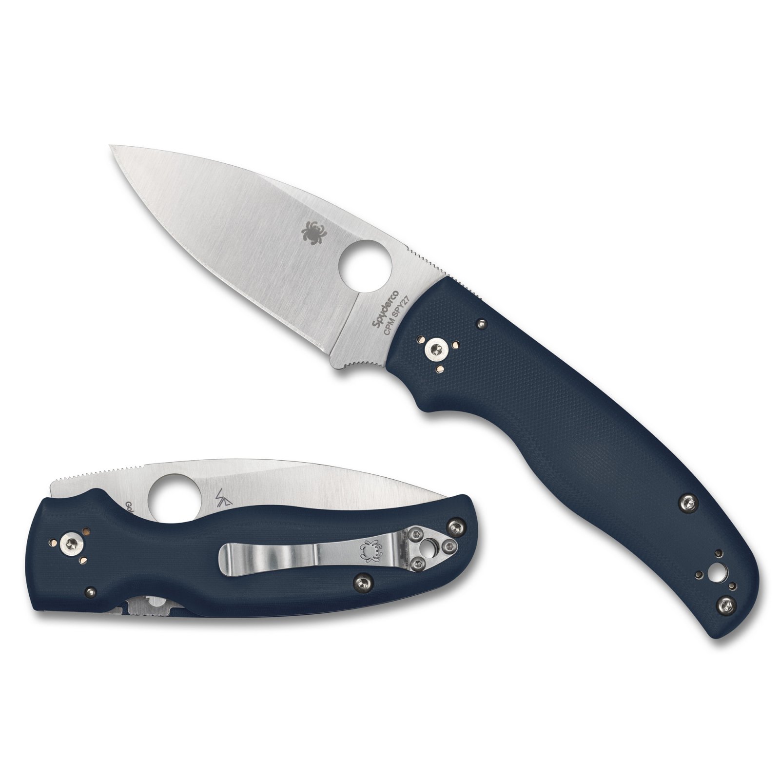 Spyderco C229GPCBL Shaman Cobalt Blue G-10 CPM SPY27 Knife - Spyderco