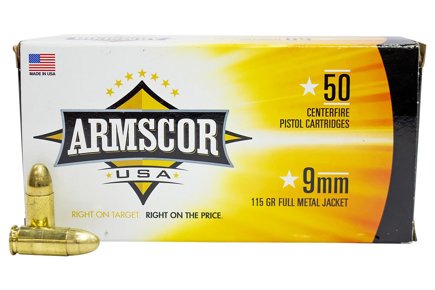 9mm Luger 115 Grain 50 Rds Armscor Ammo - Rock Island Armory - FULL METAL JACKET