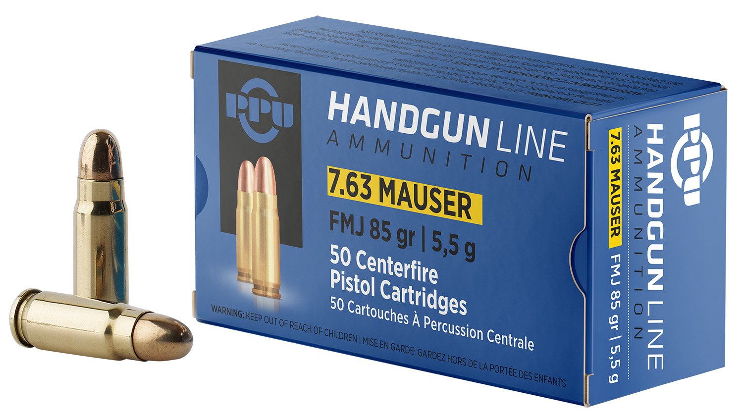 Prvi Partizan PPH763 7.63mm Mauser 85gr FMJ Ammo 50 Rounds - Prvi Partizan - 7.63mm Mauser