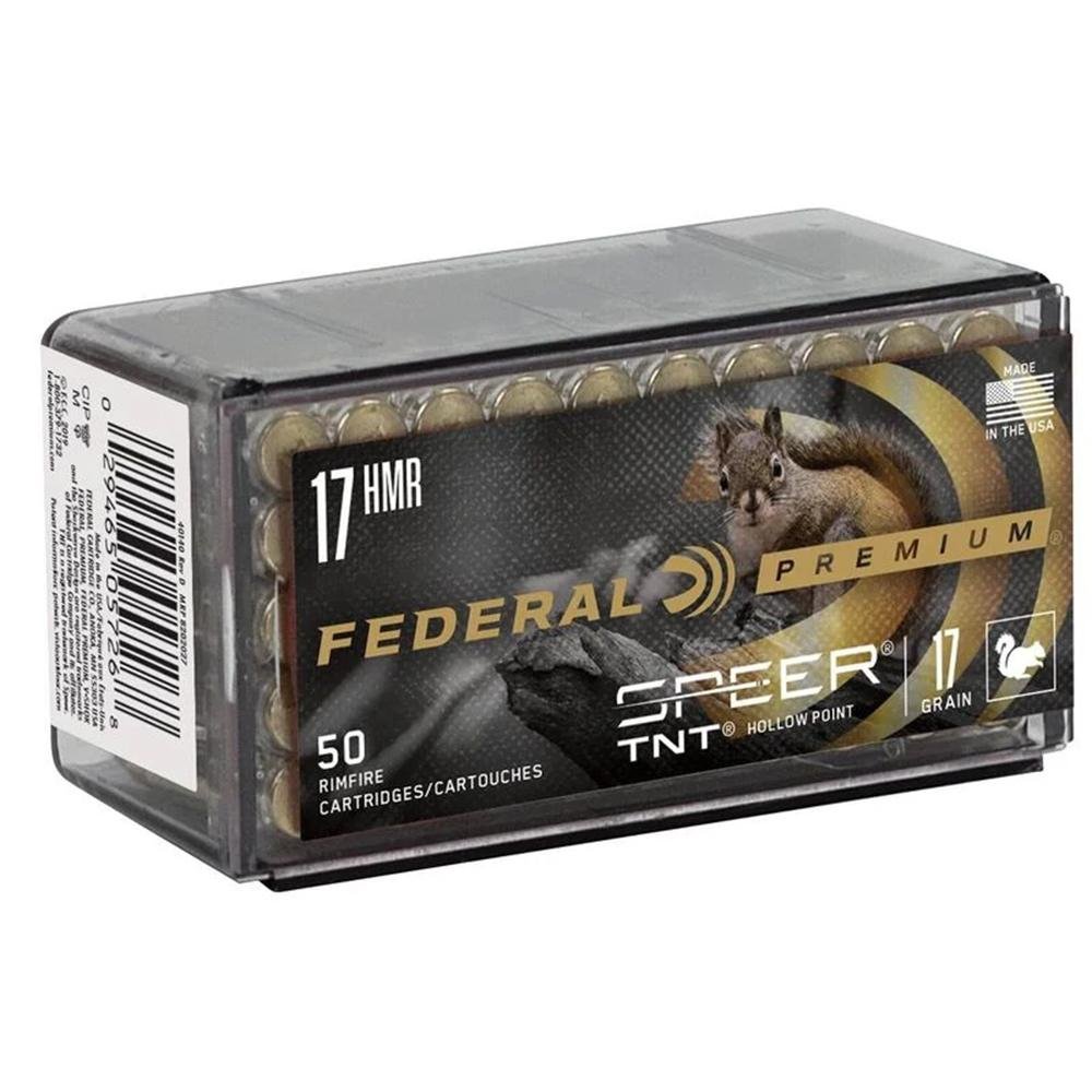 Federal P770 17 HMR 17 Grain Speer TNT JHP 50 Rounds Per Box
