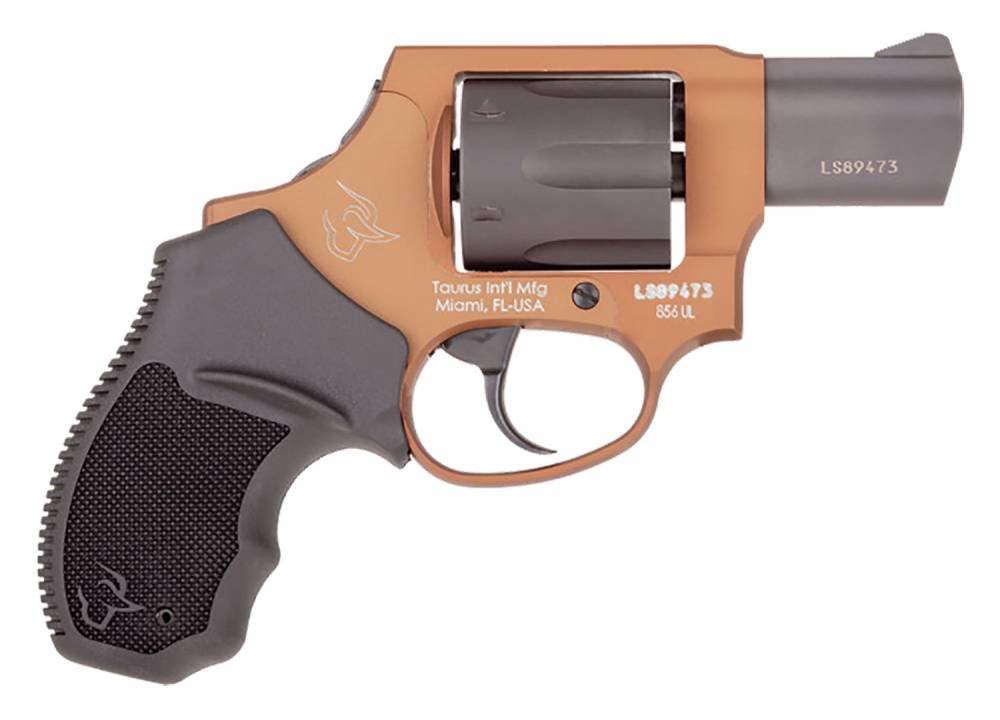 Taurus 2856021ULCH12 856 Ultra-Lite 38 Spl + P 6 Round 2" Matte Black/Bronze Aluminum, Black Rubber Grip