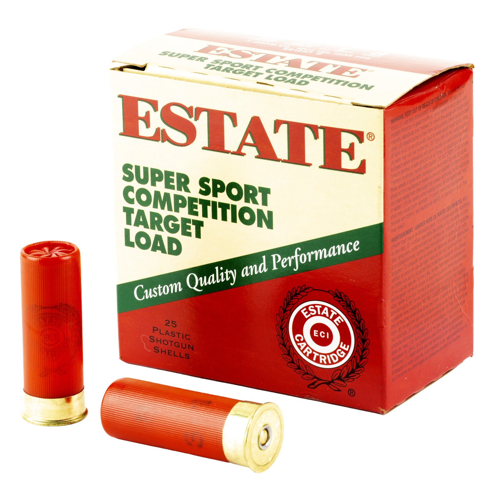 Estate Cartridge Super Sport 12 ga 2 3/4 3 dr 1 oz #8 1235 fps - 25/box
