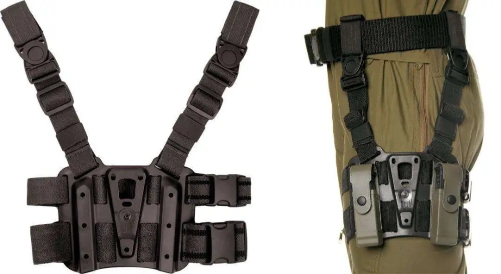 Blackhawk 432000PBK Tactical Holster Platform Black Carbon Fiber Leg Mount - Blackhawk - BLACK